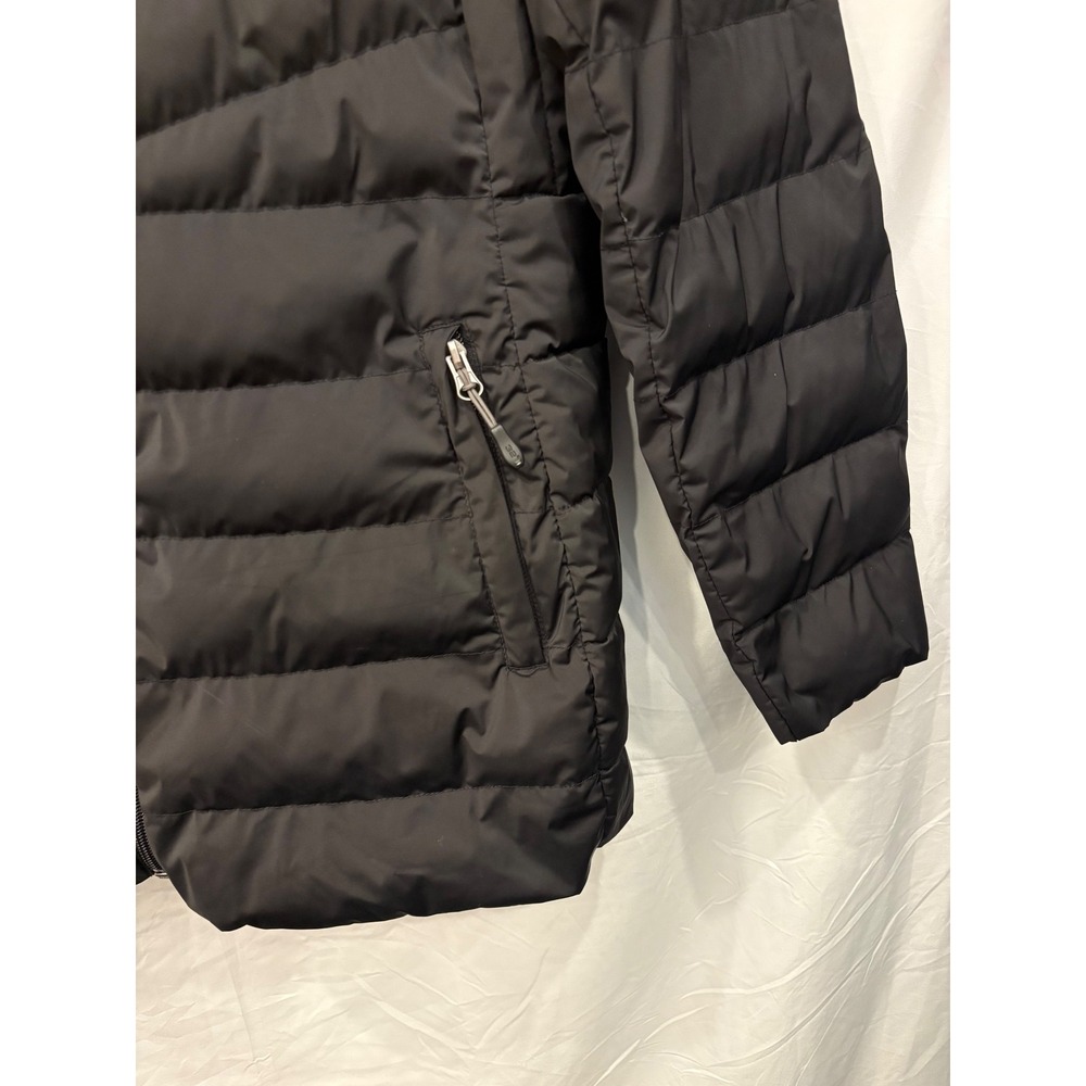 32 Degrees Heat Puffer Jacket XXL Womens Black Hooded Quilted Full Zip Long Line - Picture 3 of 9